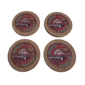 Thirstystone Natural Sandstone Coasters Set of 4 Southwestern Sun Design